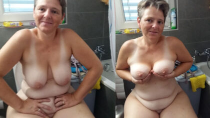 La abuela tiene tetas grandes y todavía se siente sexy